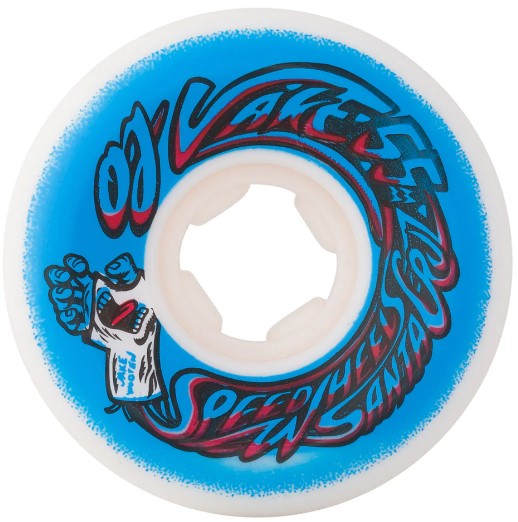 OJ Wheels Wooten Screaming Cast Elite Skate Wheel in White and Blue Hardline in 101A - M I L O S P O R T