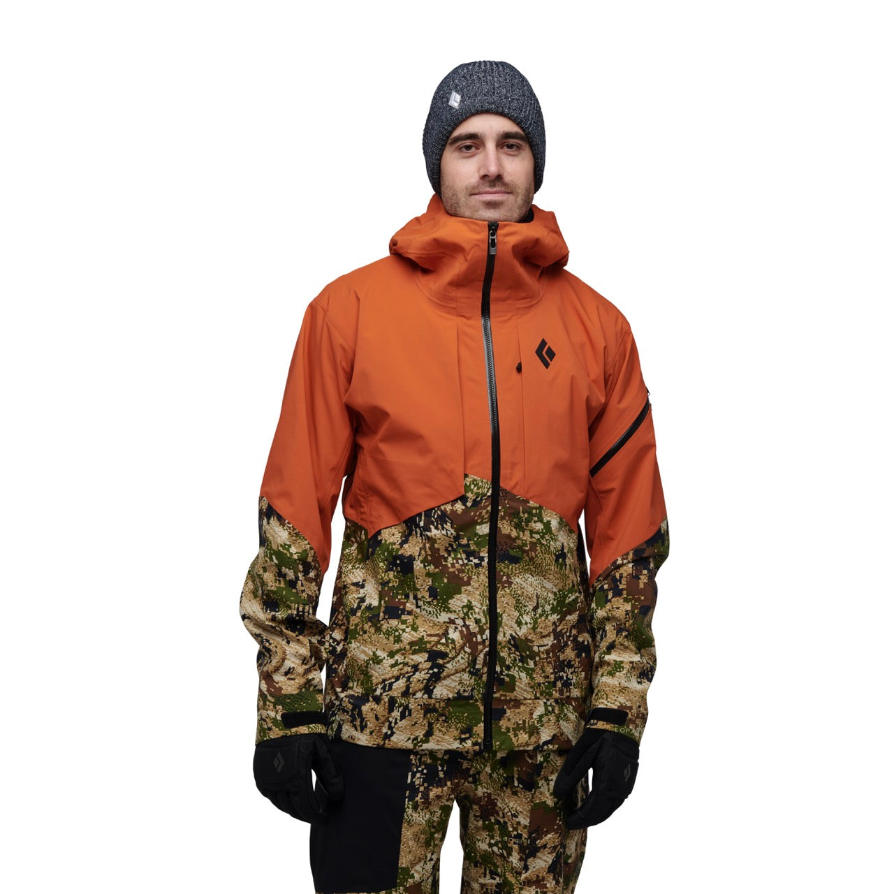 Black Diamond Mens Mission Shell Jacket in Burnt Orange Camo Print 2023 S