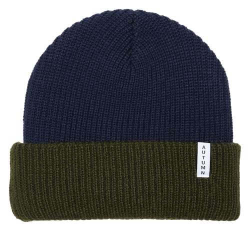 Autumn Blocked Youth Beanie In Army - M I L O S P O R T