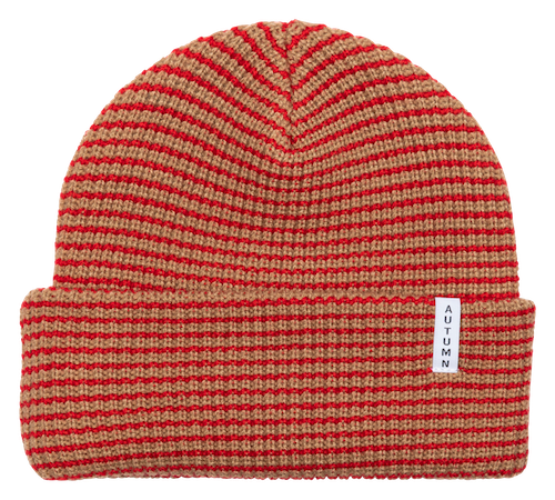 Autumn Stripe Youth Beanie In Sandstone - M I L O S P O R T