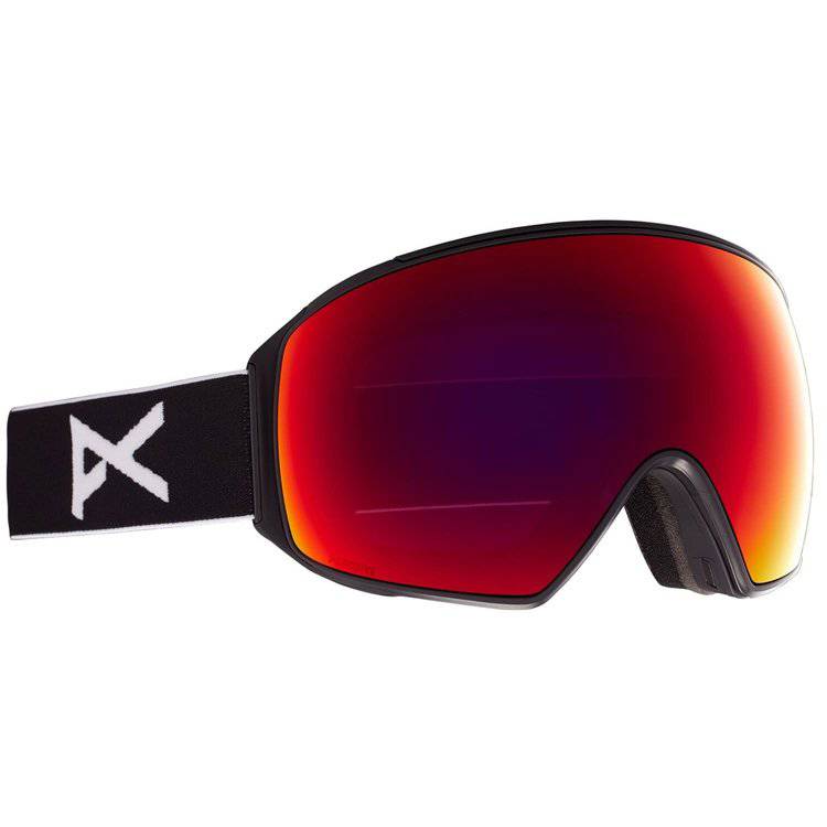 2022 Anon M4 Snow Goggle with Bonus Lens and a MFI Face Mask in Toric Black with a Perceive Sun Red lens