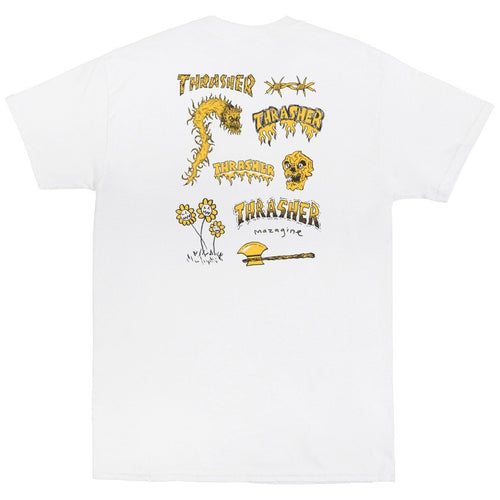 Thrasher Barbarian T-Shirt in White - M I L O S P O R T