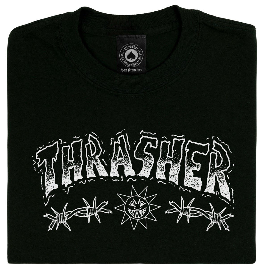 Thrasher Barbed Wire T-Shirt in Black