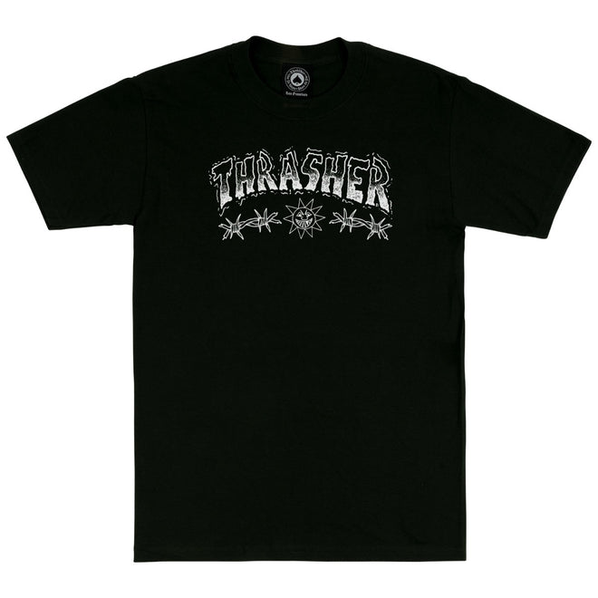 Thrasher Barbed Wire T-Shirt in Black - M I L O S P O R T