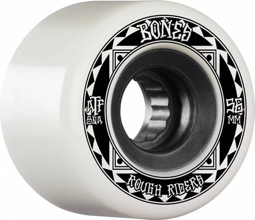 Bones Rough Riders Runners 56mm Skate Wheels in 80a All Terrain Formula White - M I L O S P O R T