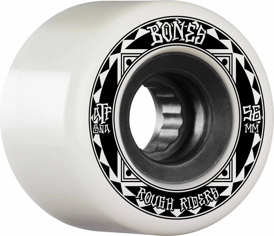 Bones Rough Riders Runners 56mm Skate Wheels in 80a All Terrain Formula White