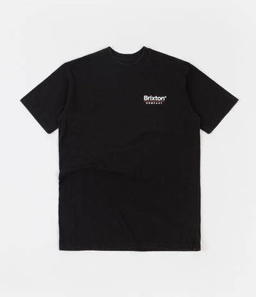 Brixton Palmer Line Standard Tee in Worn Wash Black