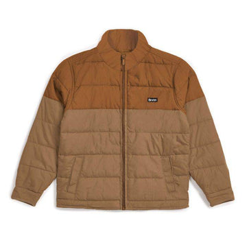 Brixton Cass Puffer Jacket in Copper and Washed Copper