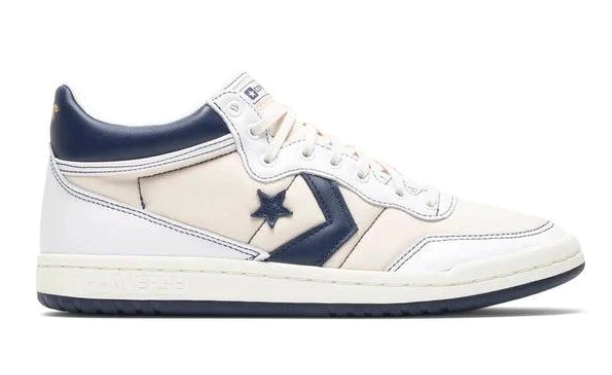 Converse Fastbreak Pro Mid Skate Shoe in White Navy and Egret - M I L O S P O R T