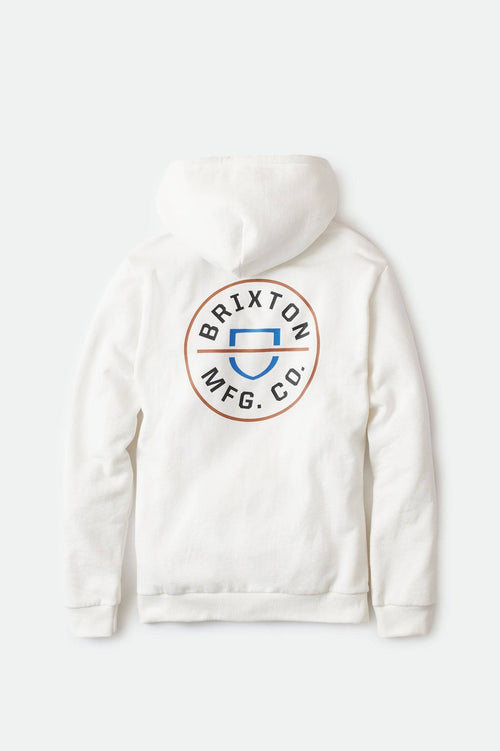 Brixton Crest Hoodie in Off White Carmel and Black - M I L O S P O R T