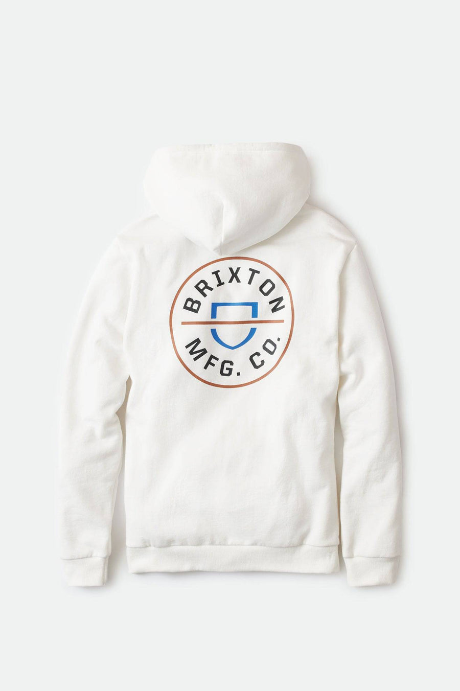 Brixton Crest Hoodie in Off White Carmel and Black