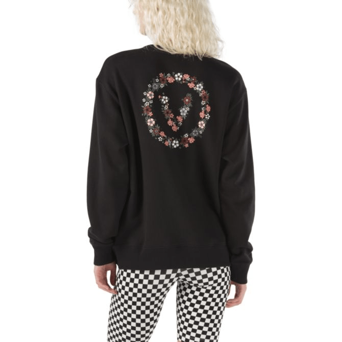 Vans Womens Floral V Crewneck in Black - M I L O S P O R T