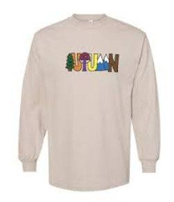 Autumn Nature Long Sleeve T Shirt in Sand