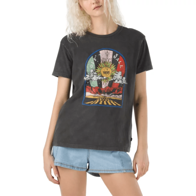 Vans Womens Road Burn Tee in Black - M I L O S P O R T