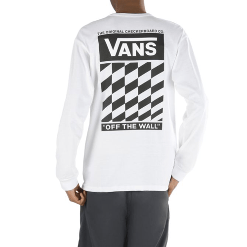 Vans Off the Wall Classic Slanted Long Sleeve Tee in White