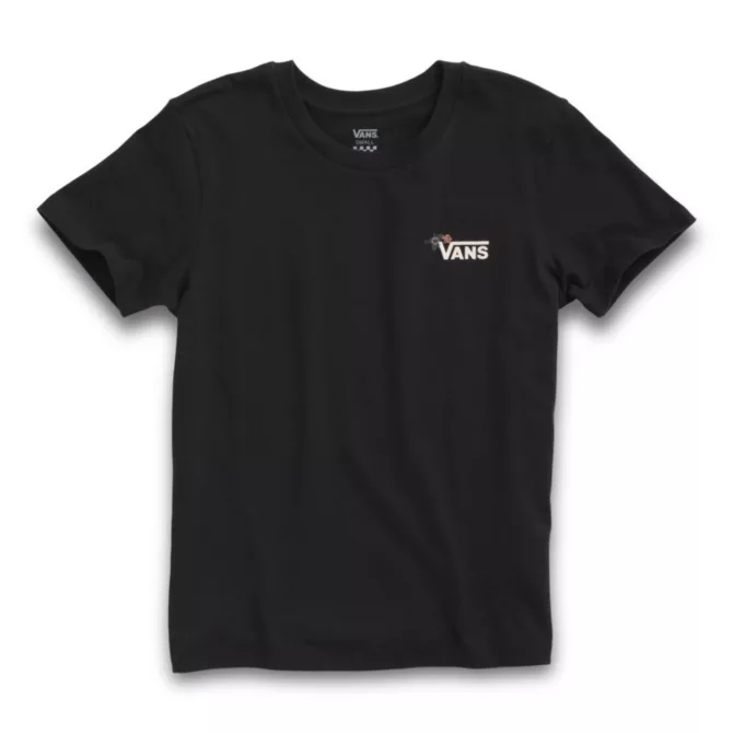 Vans Womens Floral V Shirt Tee in Black - M I L O S P O R T