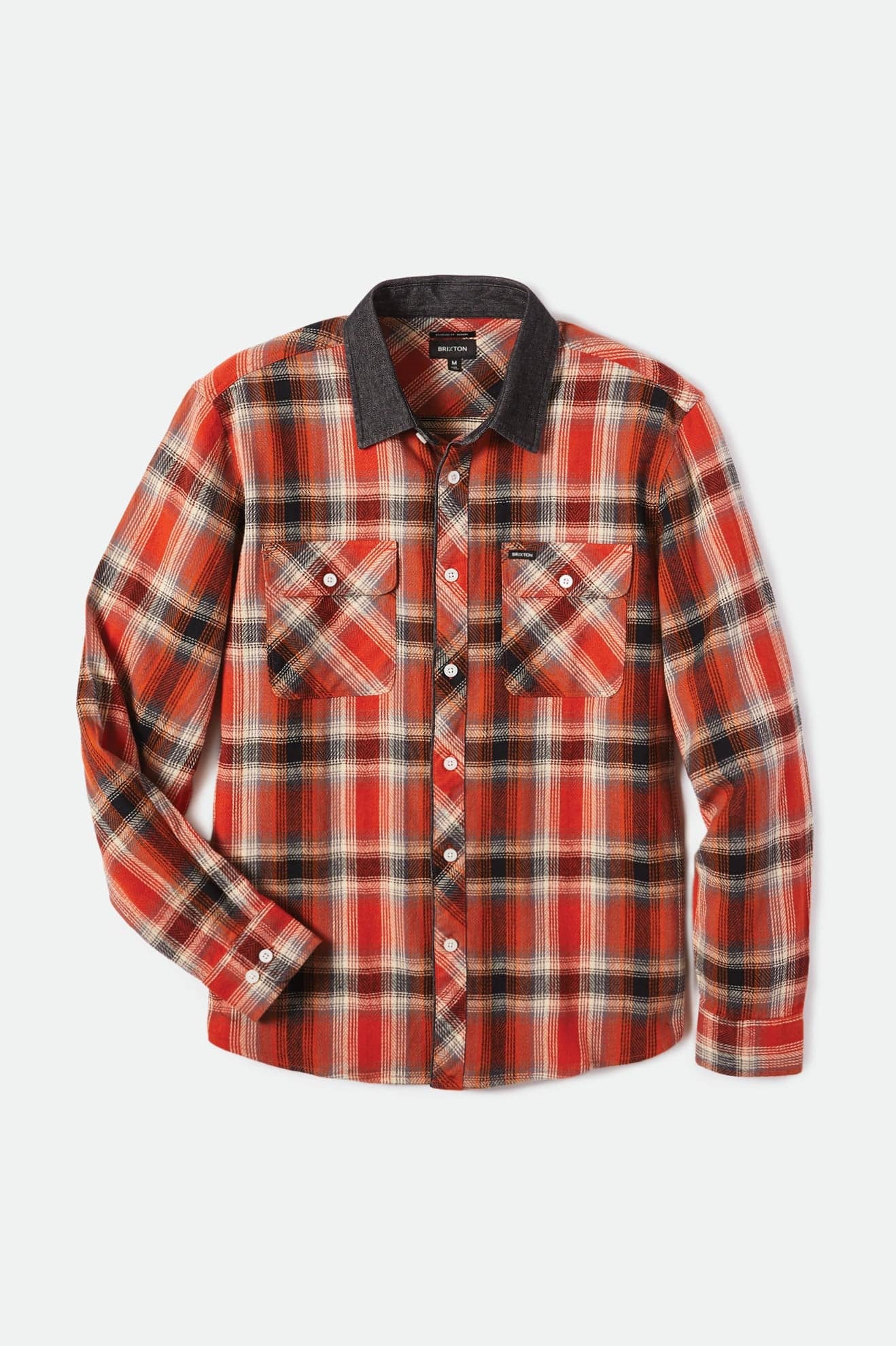 Brixton Bowery L/S X Flannel in Phoenix Orange - M I L O S P O R T
