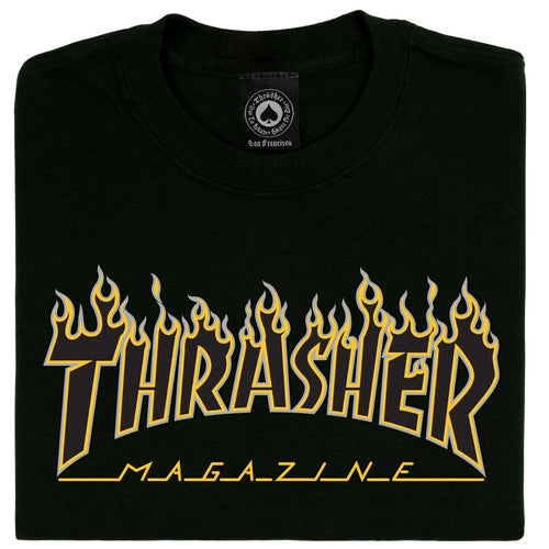 Thrasher Flame T-Shirt in Black - M I L O S P O R T