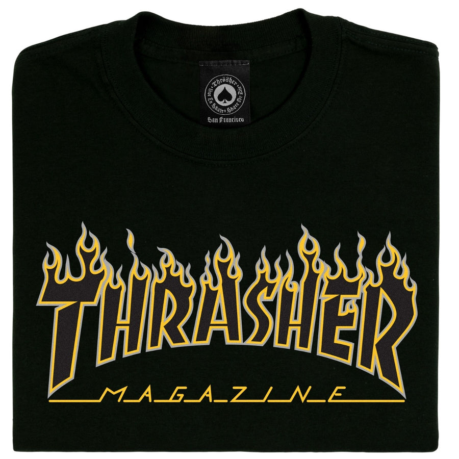 Thrasher Flame T-Shirt in Black