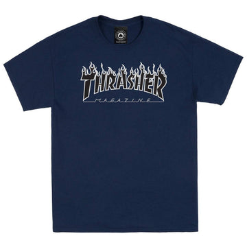 Thrasher Flame T-Shirt in Navy