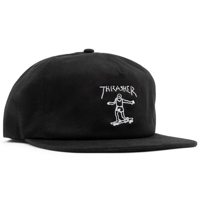 Thrasher Gonz Logo Snapback Cap in Black - M I L O S P O R T
