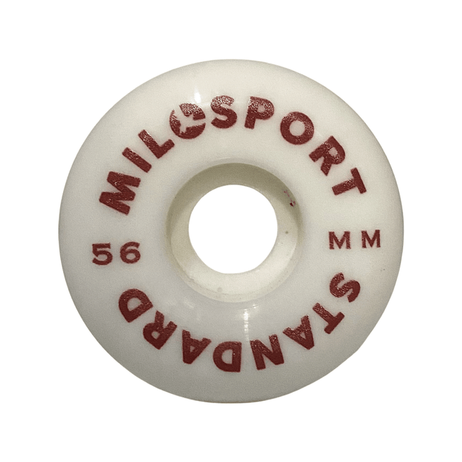 Milosport Conical Standard Skateboard Wheels in White and Red 99a Durometer - M I L O S P O R T