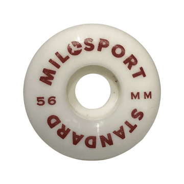 Milosport Conical Standard Skateboard Wheels in White and Red 99a Durometer