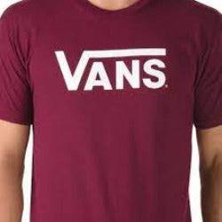 Vans Mens Classic Logo T Shirt in Maroon