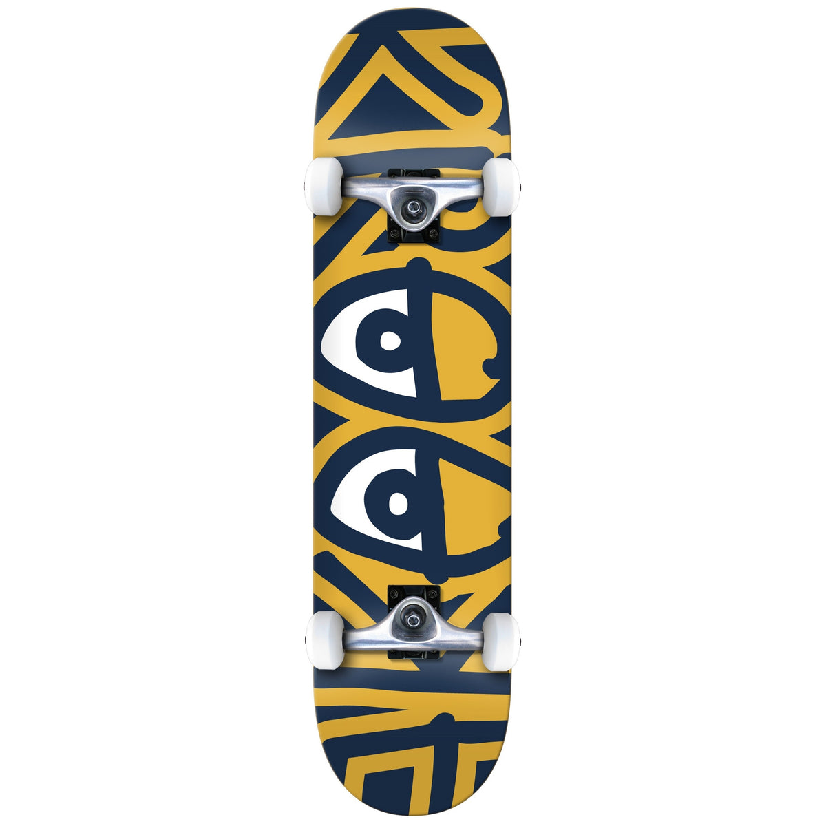Krooked Team Big Eyes complete skateboard with colorful graphic deck, trucks, and wheels, perfect for skateboarding enthusiasts.
