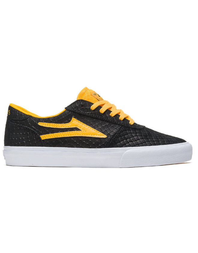 Lakai Manchester Skate Shoe in Black and Gold Suede (Doom Sayers)