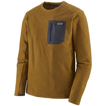2022 Patagonia Mens R1 Air Crew Fleece in Mulch Brown