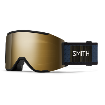 Smith Squad MAG Snow Goggle in TNF Shady Blue x Smith frames with a ChromaPop Sun Black Gold Mirror Lens and a ChromaPop Storm Blue Sensor Mirror Bonus Lens 2023