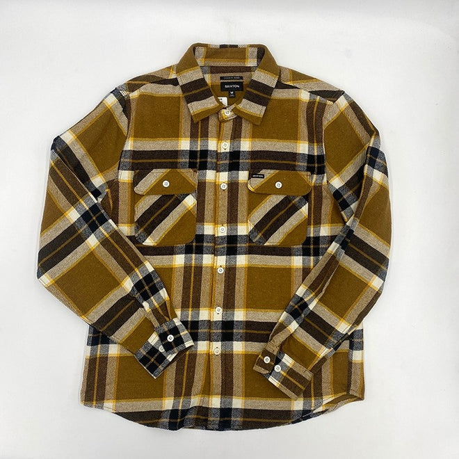 Brixton Bowery L/S Flannel in Medal Bronze - M I L O S P O R T