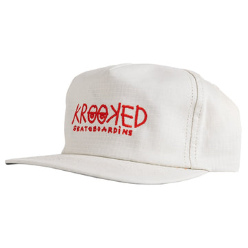 Krooked Krooked Eyes Hat in Natural and Red