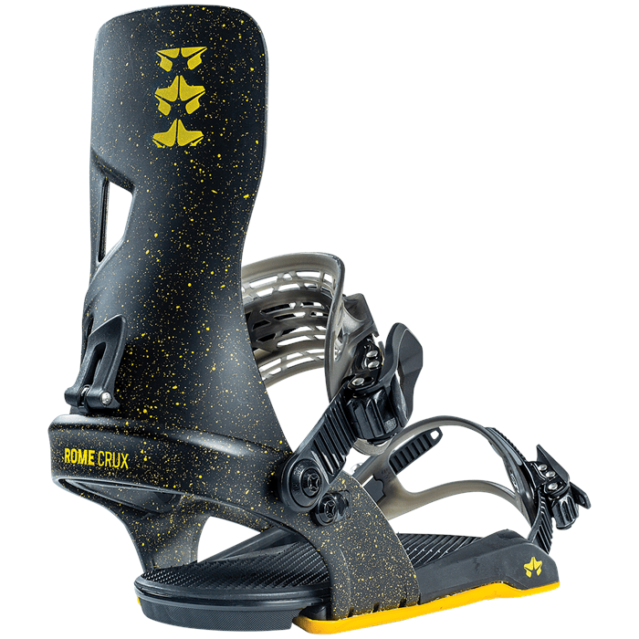 2022 Rome Crux Snowboard Binding in Black and Yellow