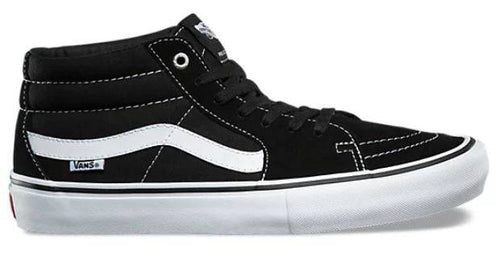 Vans Sk8-Mid Pro Skate Shoe in Black and White - M I L O S P O R T