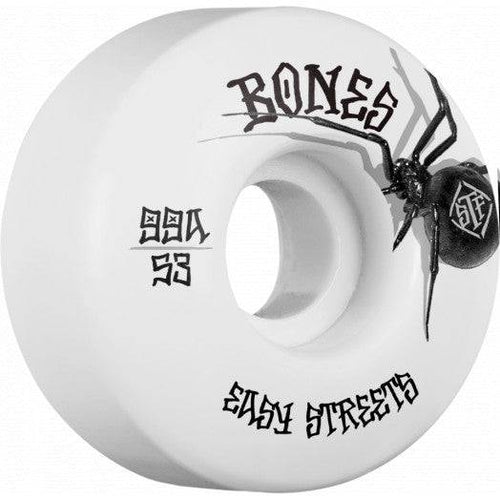 Bones Black Widow 53mm 99a v1 Easy Streets Skate Wheel in White - M I L O S P O R T