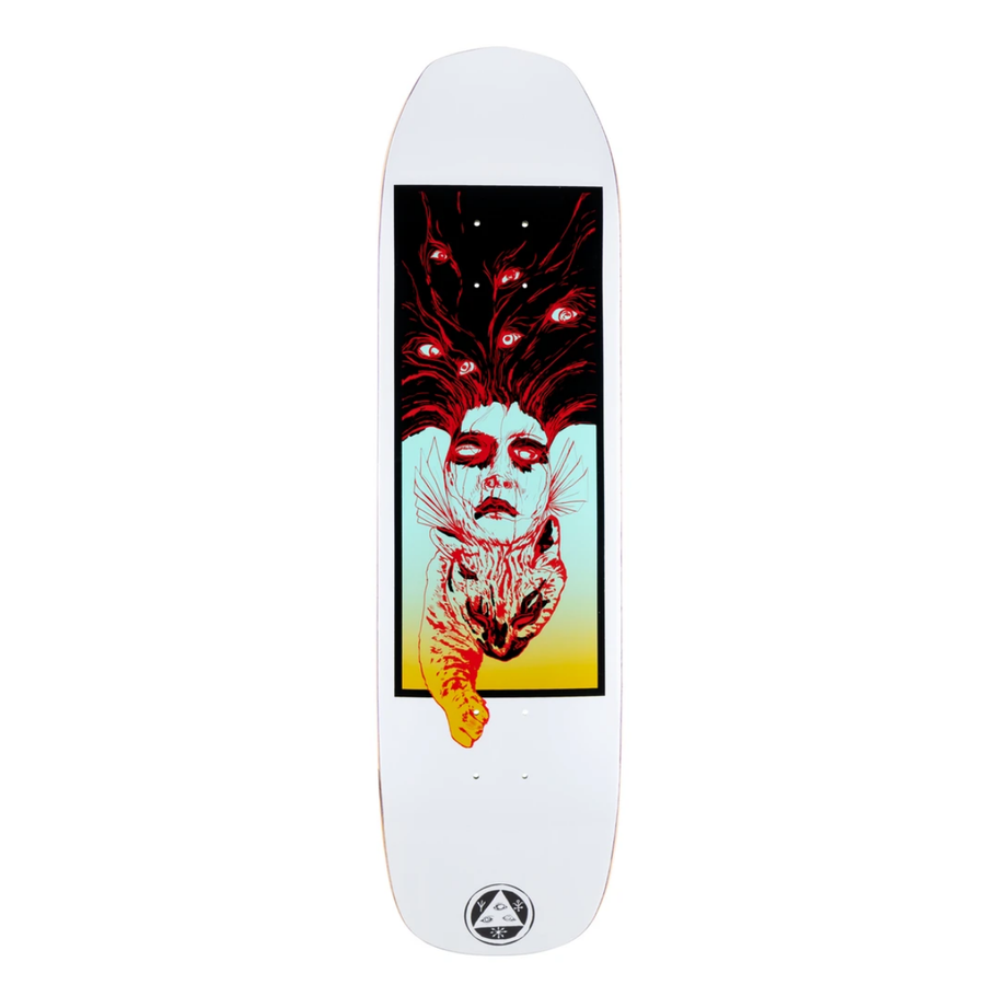Welcome Stoker on Vimana Skateboard Deck in White