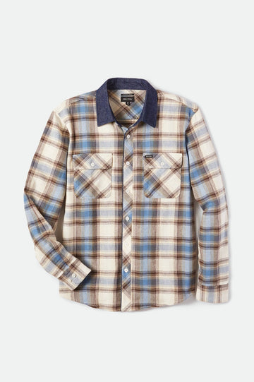 Brixton Bowery L/S X Flannel in Gravel Grey